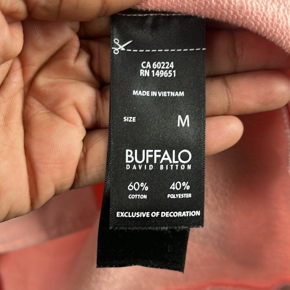 Buffalo David Bitton Womens Long Sleeve Pullover Pink Knit Sweatshirt Sz M Cozy - Picture 4 of 9